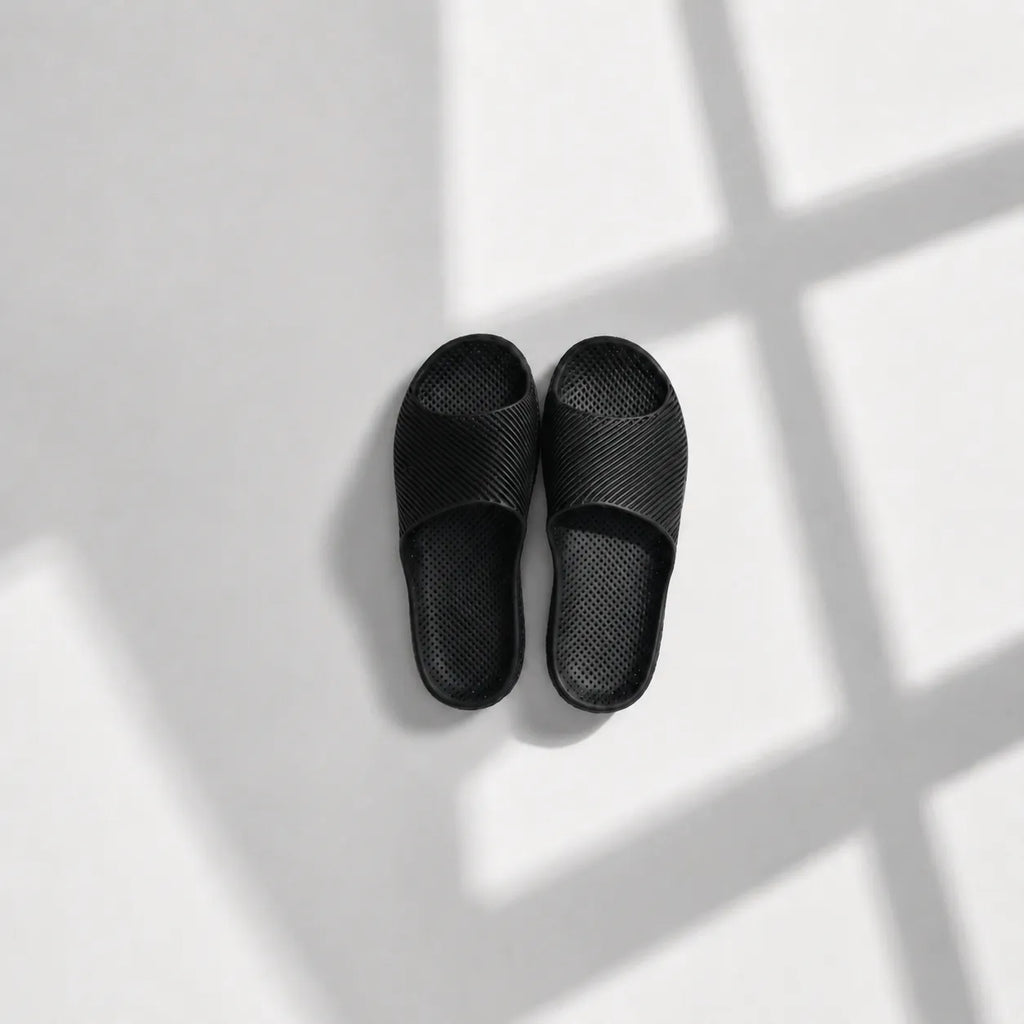 EASE 02 3D printed slide sandal — wave-textured upper and open honeycomb lattice sole