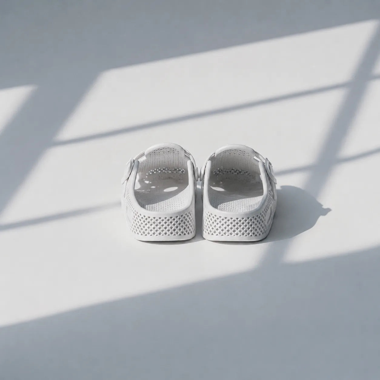 TRANSIT 02 3D printed clog — lattice upper, buckle strap, and contoured sole